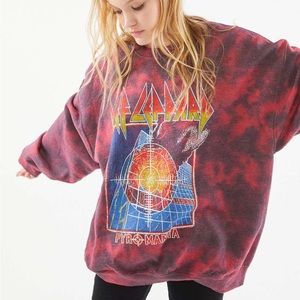 Urban Outfitters Def Leppard Pyromania Tie-Dye Crew Neck Sweatshirt (S/M)